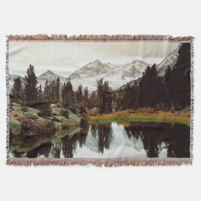 Blankett i bergslakeshore-design filt (Framsidan)