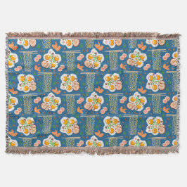 Blankett med asiatisk-inspirerad projektion med no filt