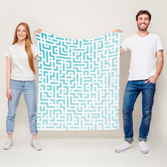 Blankett med blå övertoning fleecefilt (På plats)