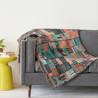 Blankett med flerformad bomullstuss filt