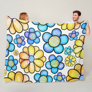 Blankett med Flower Power 60 x 80 Fleece