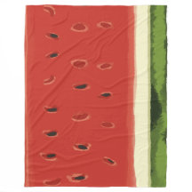 Blankett med ljusröd vattenfärg Watermelon Fleece