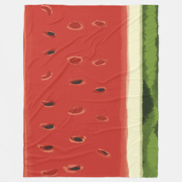 Blankett med ljusröd vattenfärg Watermelon Fleece 