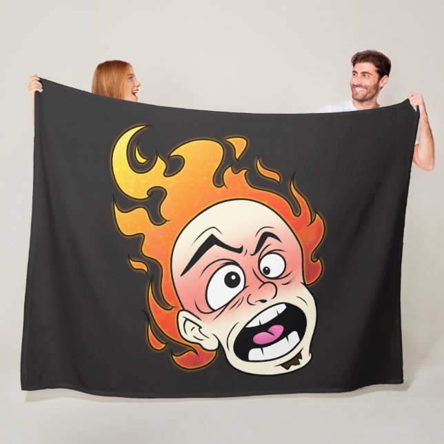 Blankett med skottlös brandskalle, alla storlekar fleecefilt (På plats)