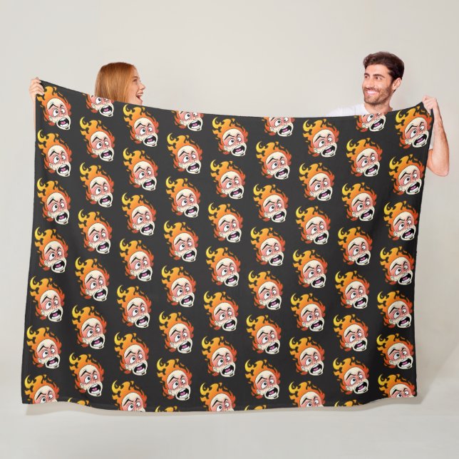 Blankett med skottlös brandskalle, alla storlekar fleecefilt (På plats)