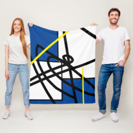 Blankett med svart blå Gult för minimalismen i abs Fleecefilt