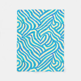 Blankett Mönster i blå vattenfärg Fleecefilt