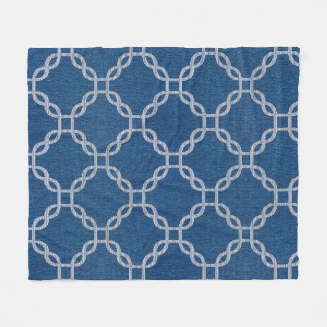 Blankett och vitt lattice Fleece Blanket (Framsidan (Horisontell))