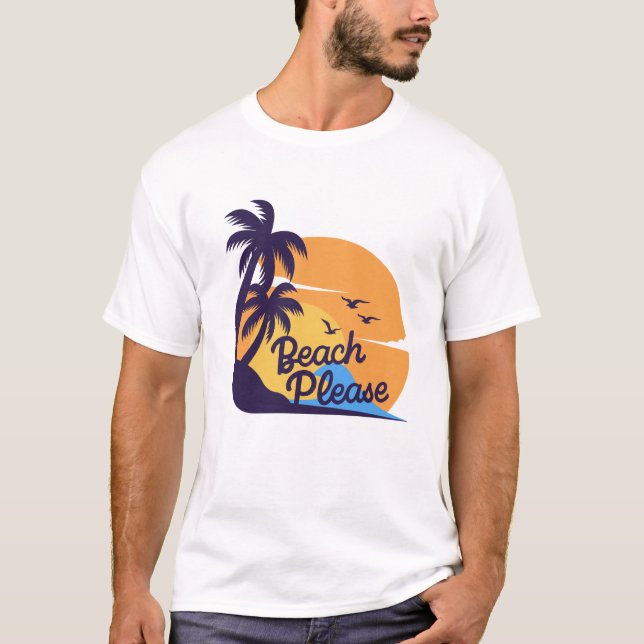 Blankett Sunset Handflatan Träd Art T Shirt (Framsida)