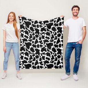 Blankett-Ull-Black och White Cow Fleecefilt