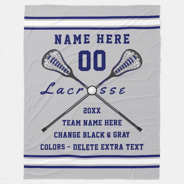 Blankett, vitt och Grått LaCrosse Fleece Blanket (Framsidan)