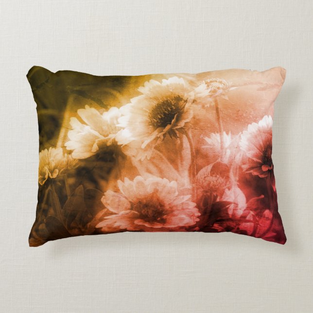 Blankettblomma, svart och vit, avtryckt Vintage Prydnadskudde (Framsidan)