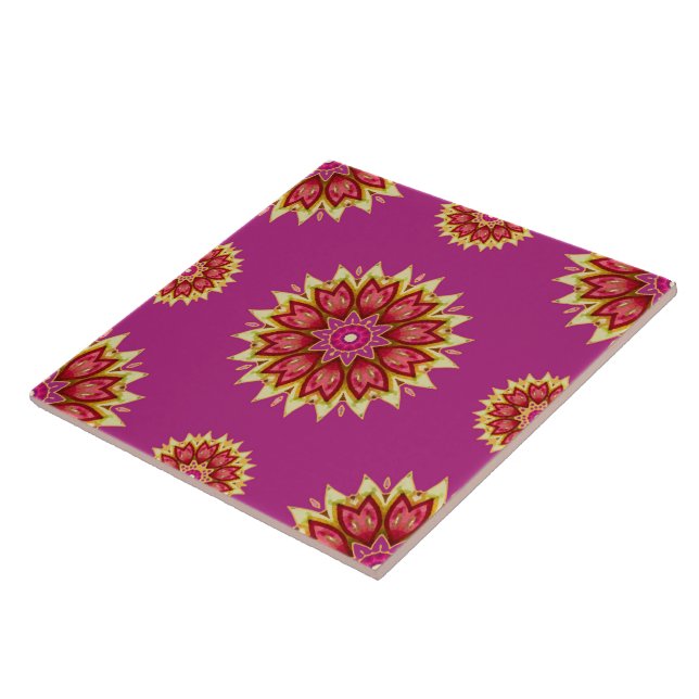 Blankettblommor på Magentan Kakelplatta (Sidan)