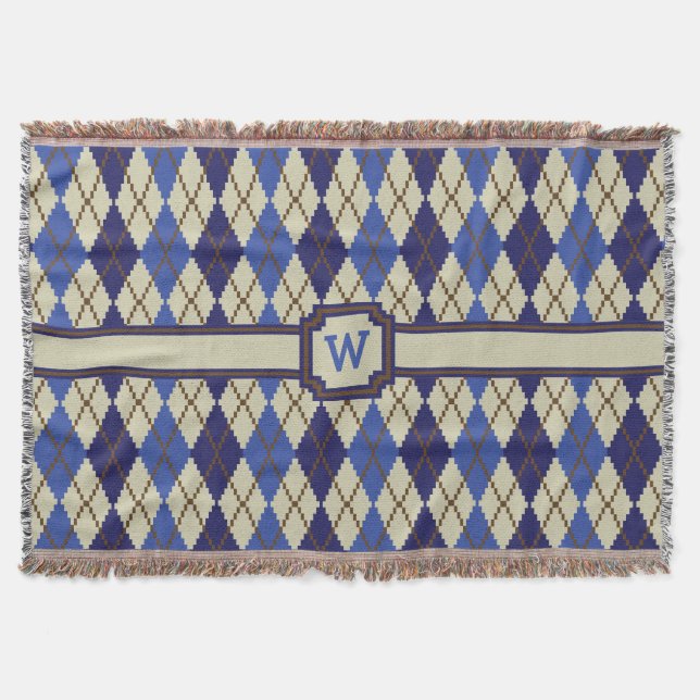 Blankettejp av blandbärsscone Argyle Throw Blanket Mysfilt (Framsidan)