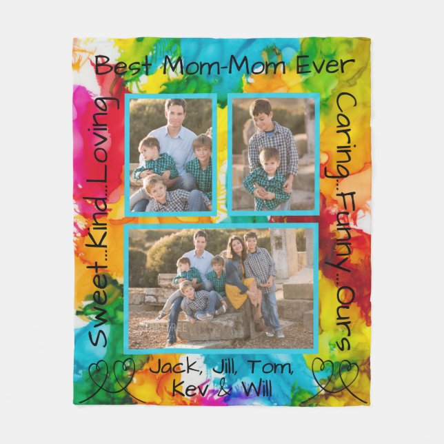 Blankettens fotopotankett"Stänk i Färg" Fleecefilt (Framsidan)