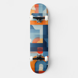 Blanketter i blått och orange mini skateboard bräda 18,5 cm