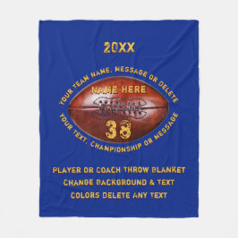 Blanketter i Personligen Blue och Guld Fleecefilt