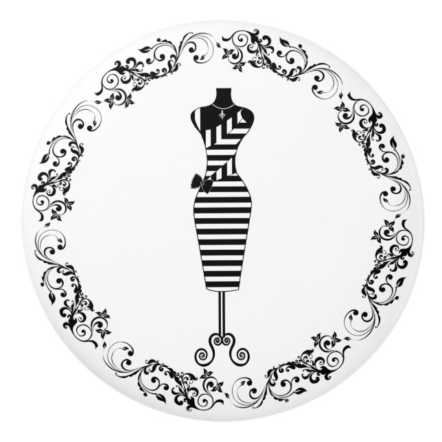 Blankettkrets för påkänning av svart och vitt sytr knopp (Framsidan)