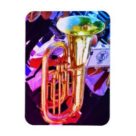 Blankglänsande tuba snett perspektiv mässbandsorke magnet
