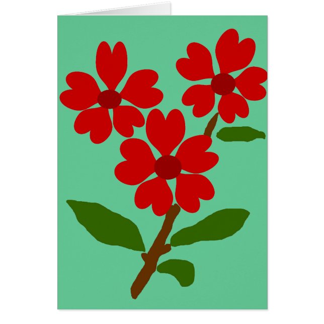 Blankkort för hjärtblommor hälsningskort (Framsidan)