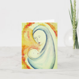 Blankkort för Madonna och Child Tack Kort