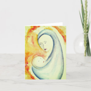 Blankkort för Madonna och Child Tack Kort