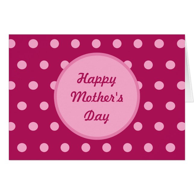 Blankkort lycklig Mors dag (Magenta och Rosa) Hälsningskort (Framsidan Horizontal)