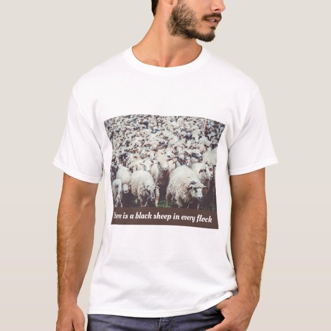 Blankor av vita och svarta får t shirt (Framsida)