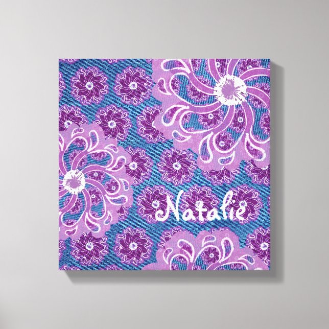 Blankor och denim, radbyte för kvadratiska arbetsy canvastryck (Framsida)