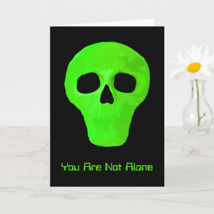 Blanksteg för Alien Ansikte-funny Grönt Black UFO Kort