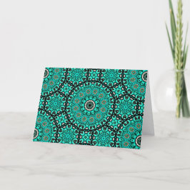 Blankt anteckningskort för elegant Teal_Guld & Bla