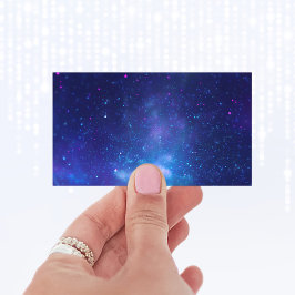 Blankt Aqua Blue Galactic Center Celestial Photo Visitkort