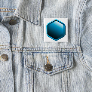 Blankt Blå Hexagon-ikon Modern Geometrisk Knapp