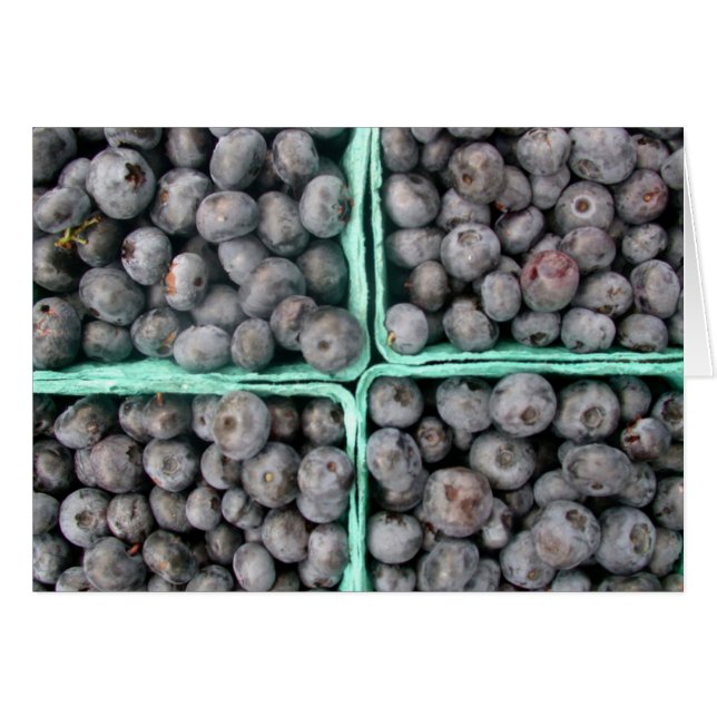 Blankt blåbär hälsningskort (Framsidan Horizontal)