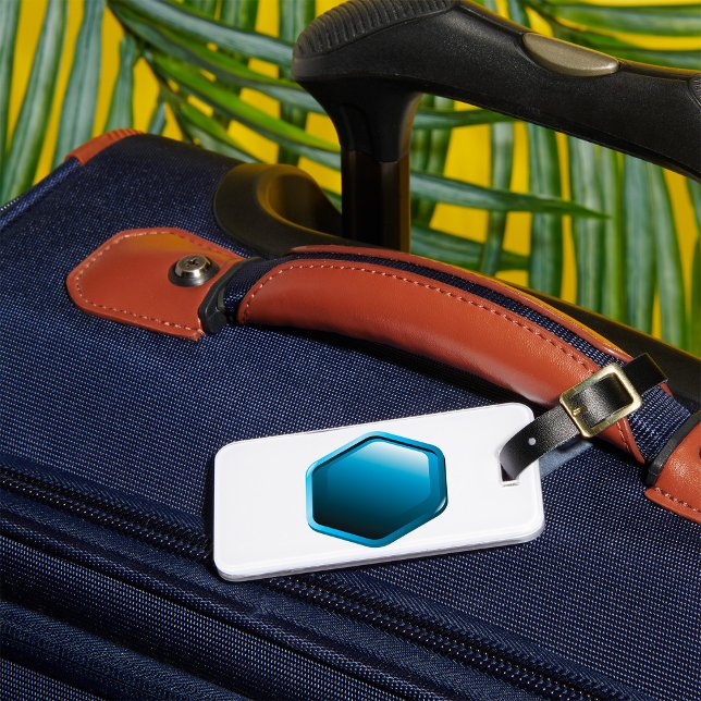 Blankt Blått Hexagon-ikon Modern Geometrisk Bagagebricka (Skapare uppladdad)