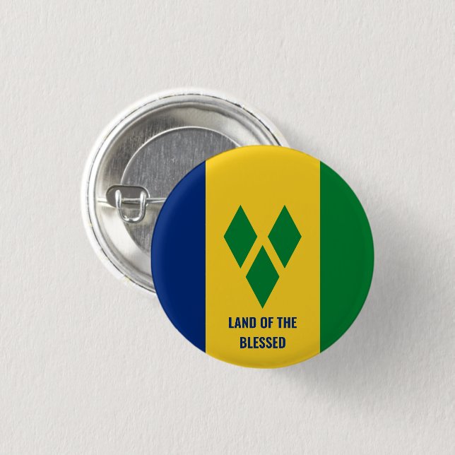 Blankt | Citat St Vincent och Grenadinerna-Flagga Knapp (Framsida & baksida)