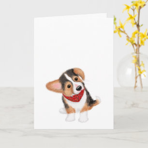 Blankt Cute Corgi-valp-kort Kort