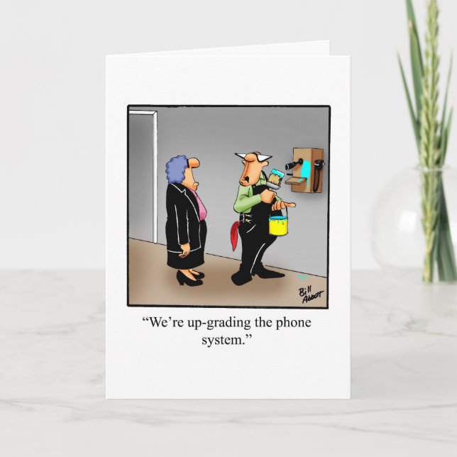 Blankt gratulationskort för Business Kontors humor Kort (Framsida)