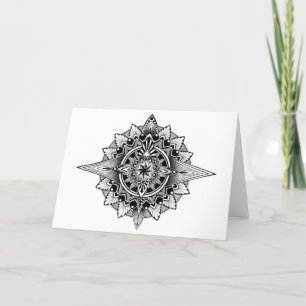 Blankt gratulationskort för Compass Mandala Kort
