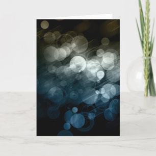 Blankt gratulationskort för Grått och Blue Bokeh M Kort