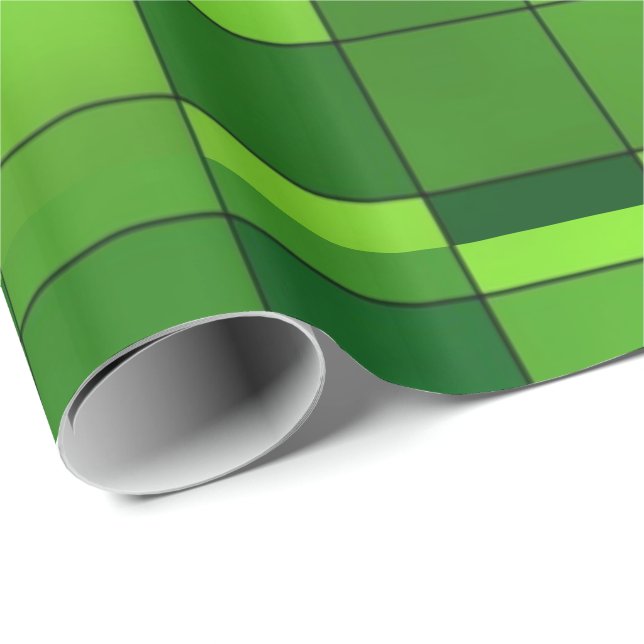 Blankt grönt mosaikmönster presentpapper (Rullad Hörn)