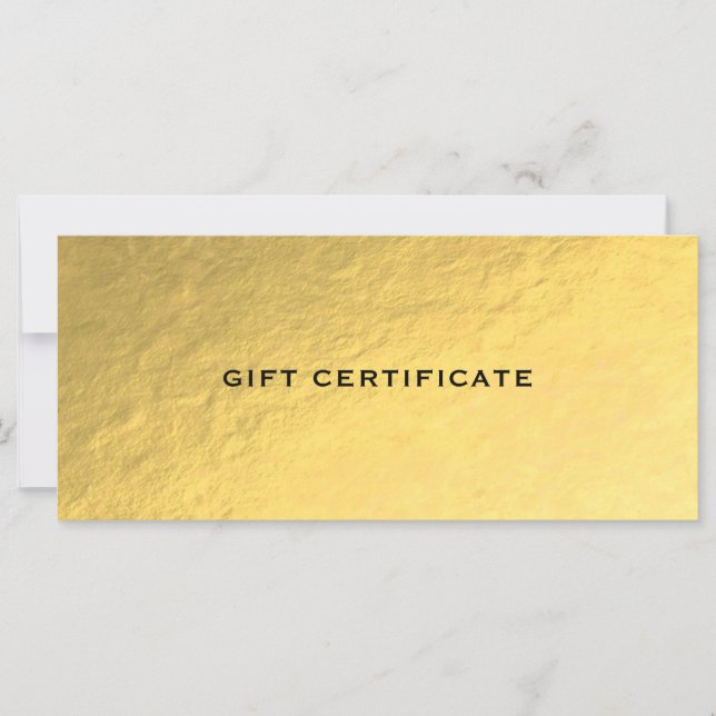 Blankt Guld Guld Biljett Glam Presentkort (Framsida)