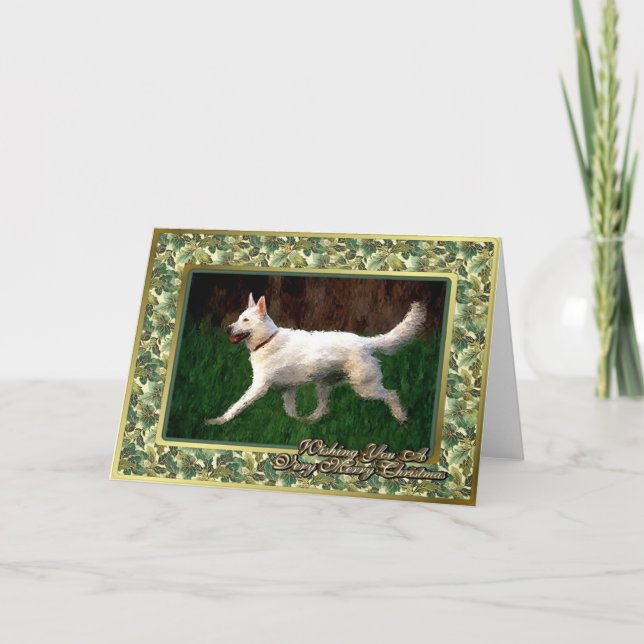 Blankt jullkort för Hund i tyska Shepherd Helgkort (Framsida)