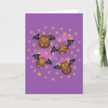 Blankt kort för cute-fladdermöss