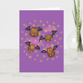 Blankt kort för cute-fladdermöss