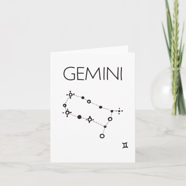 Blankt kort för GEMINI zodiac-stjärnornas konstell (Framsida)