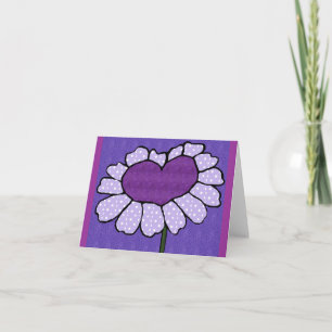 Blankt kort för hjärtblomma