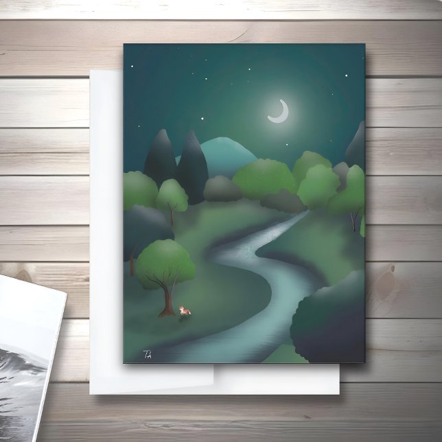 Blankt kort för illustration av Fantasy Bok (Hand-painted Greeting Card)