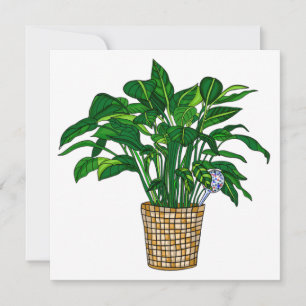 Blankt kort för Peace Lilly Hand plockade House Pl
