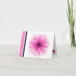 Blankt kort för rosa blomma